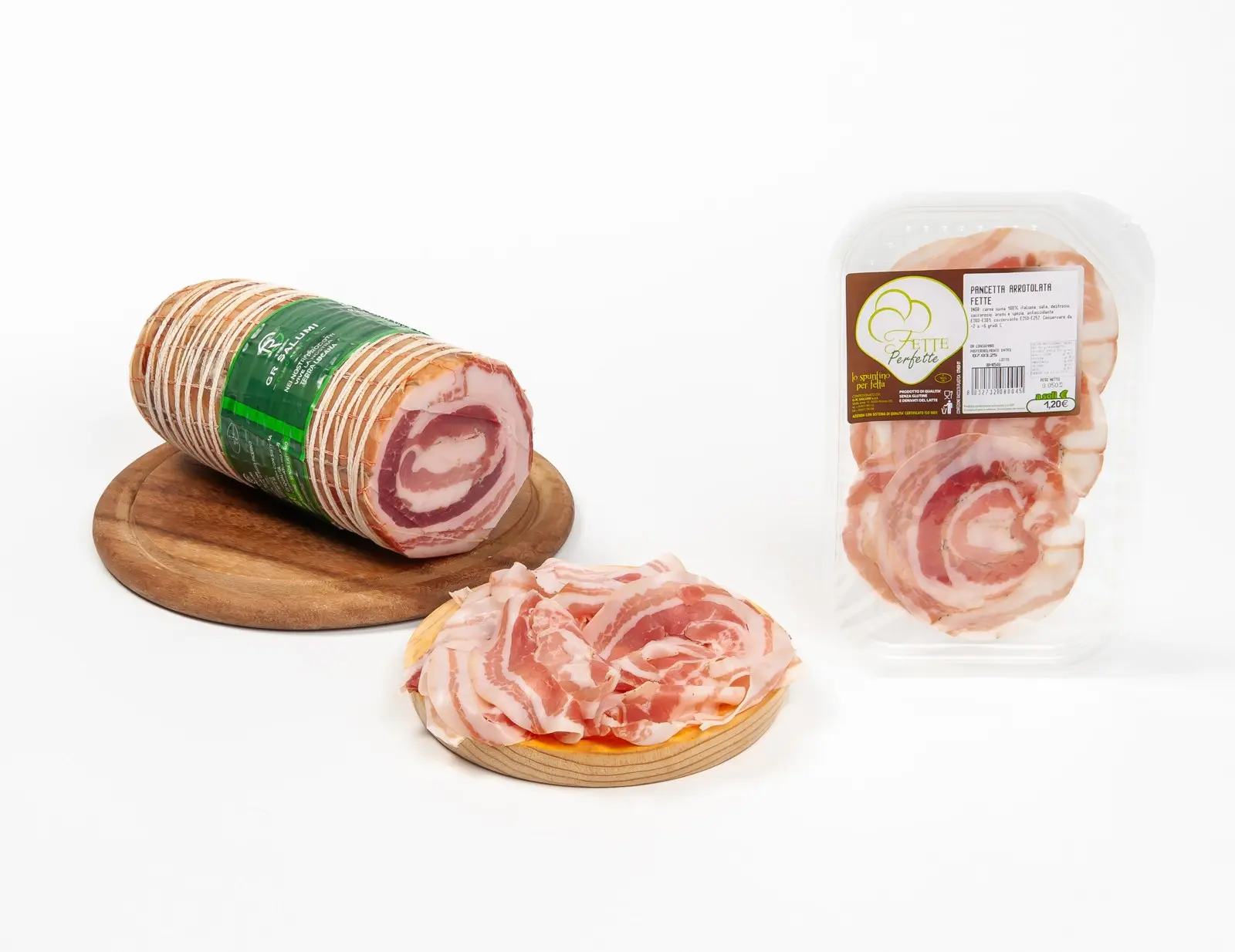 Pancetta arrotolata fette