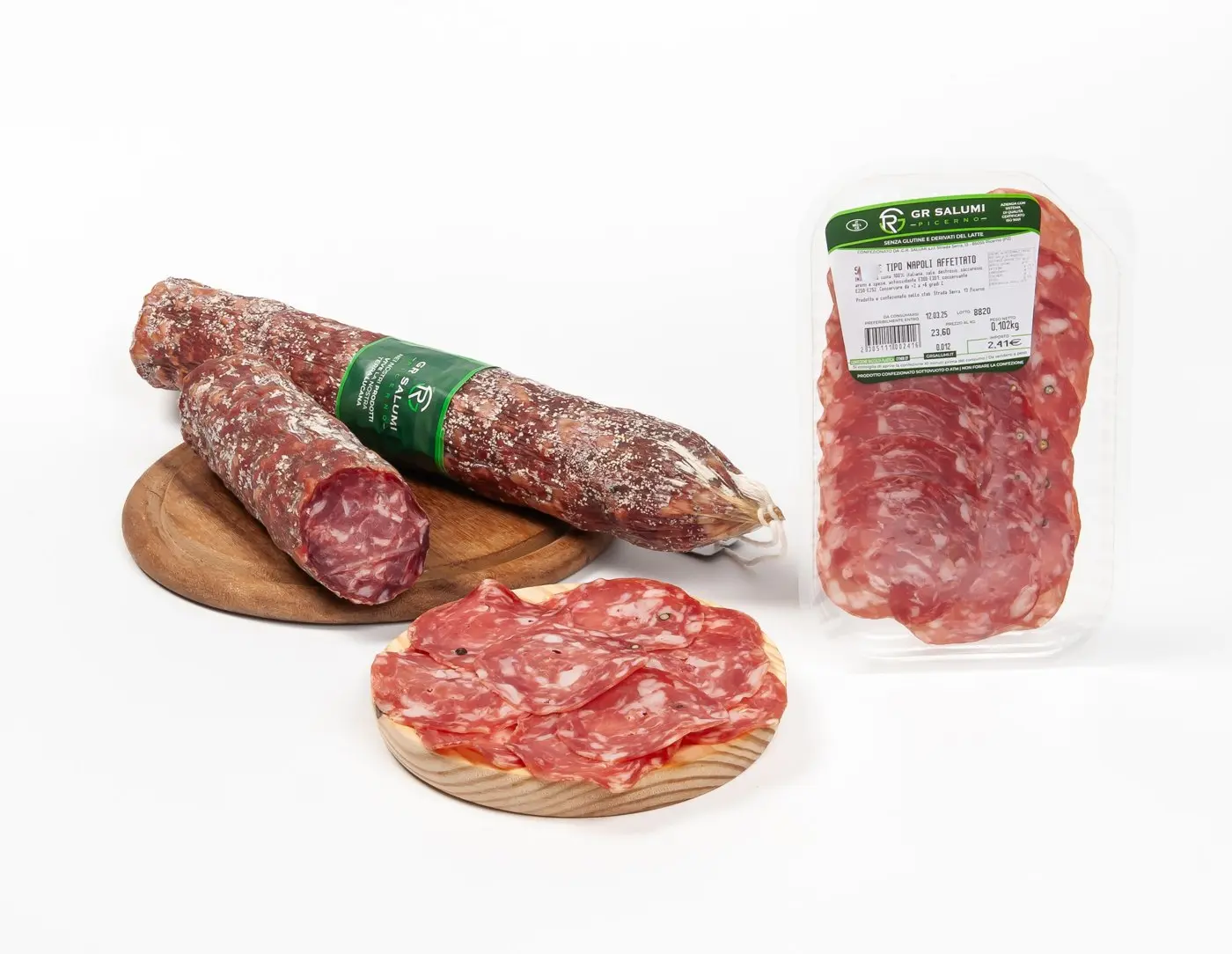 Salame tipo napoli affettato