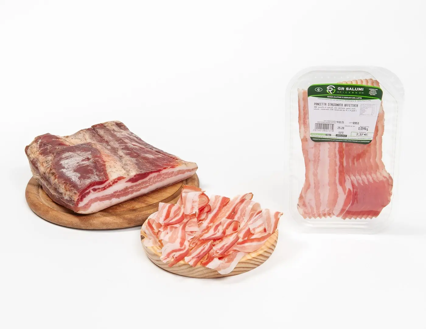 Pancetta stagionata affettata