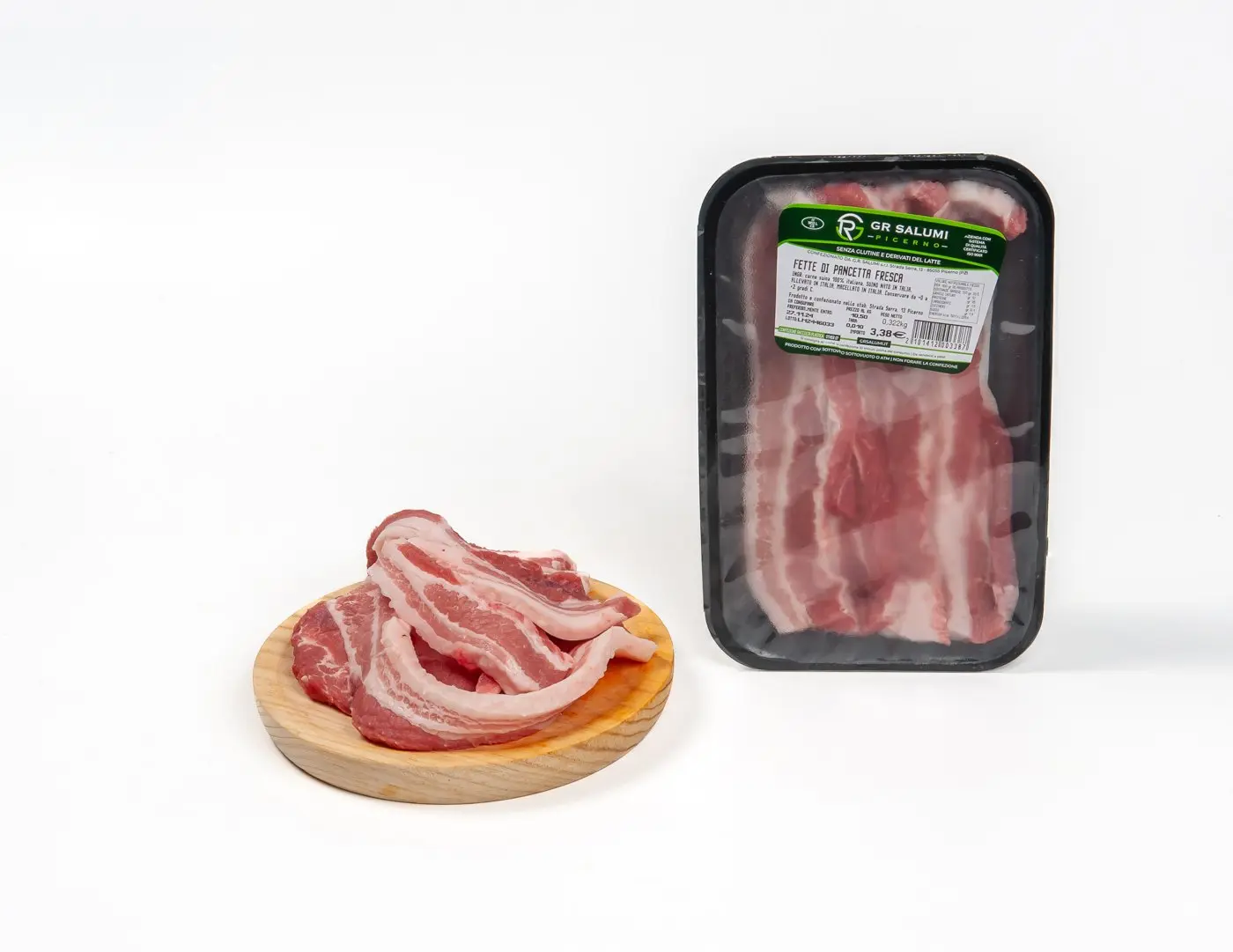 Fette di pancetta fresca