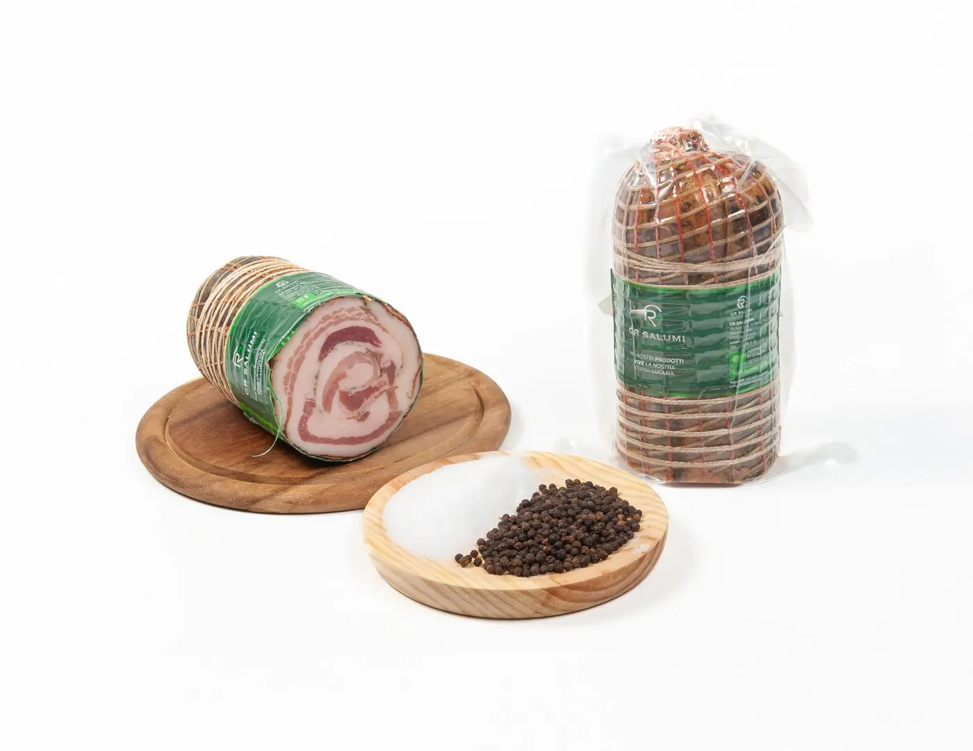 Pancetta arrotolata pepata met� sottovuoto