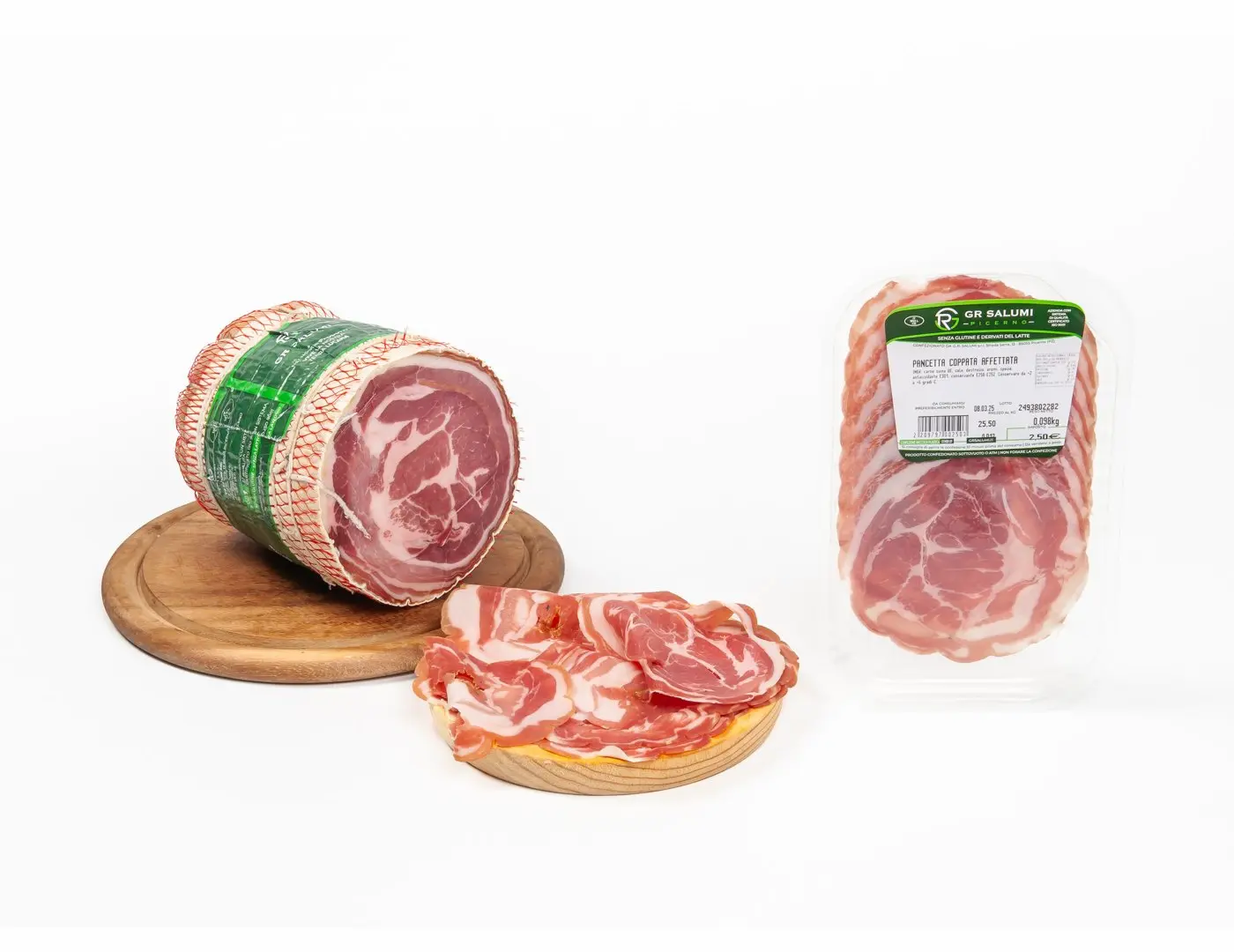 Pancetta coppata affettata