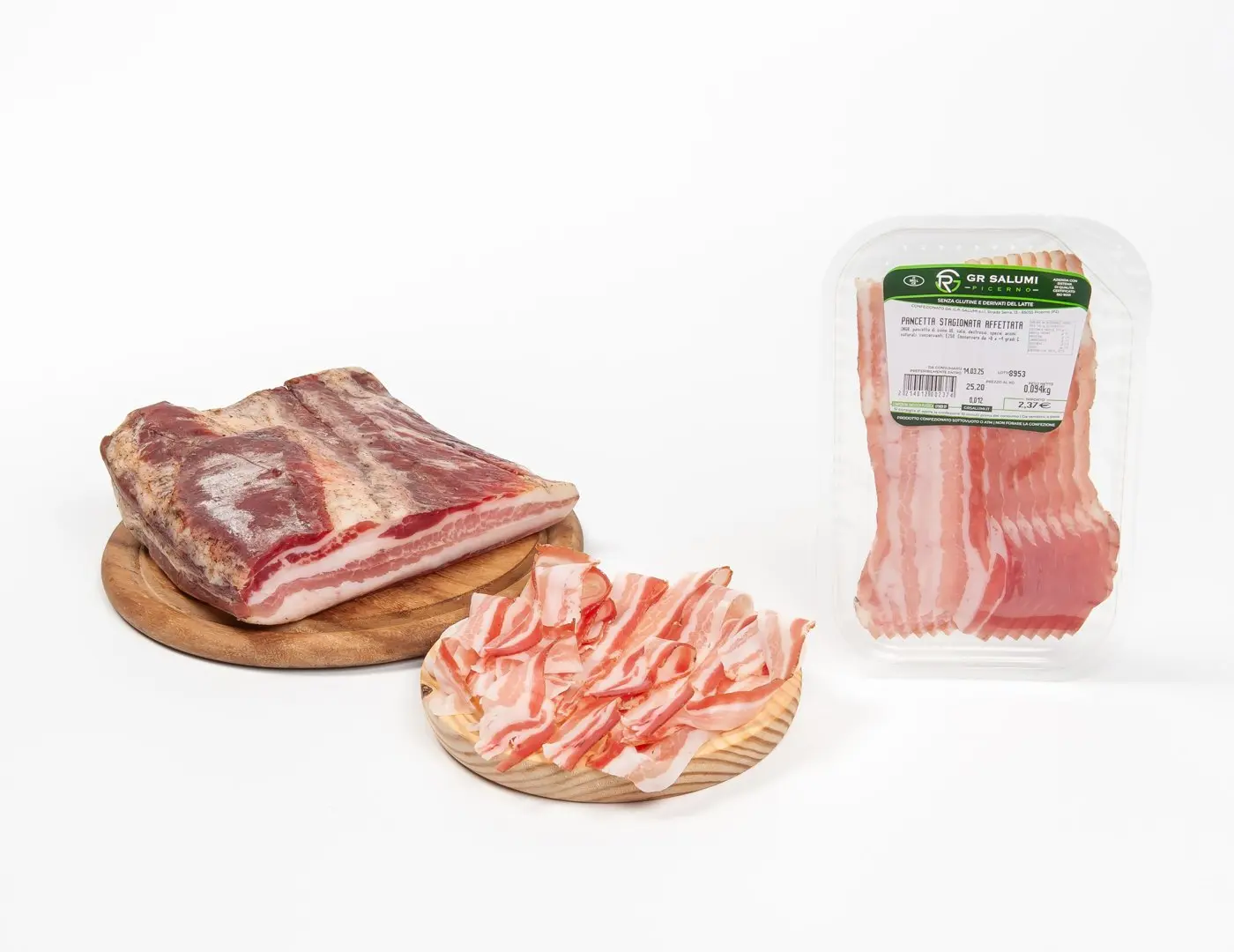 Pancetta tesa affettata