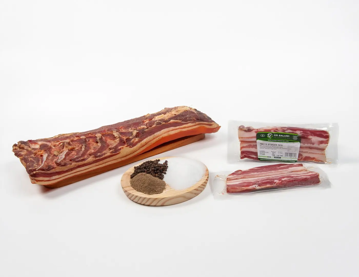 Pancetta tesa affumicata tranci sottovuoto
