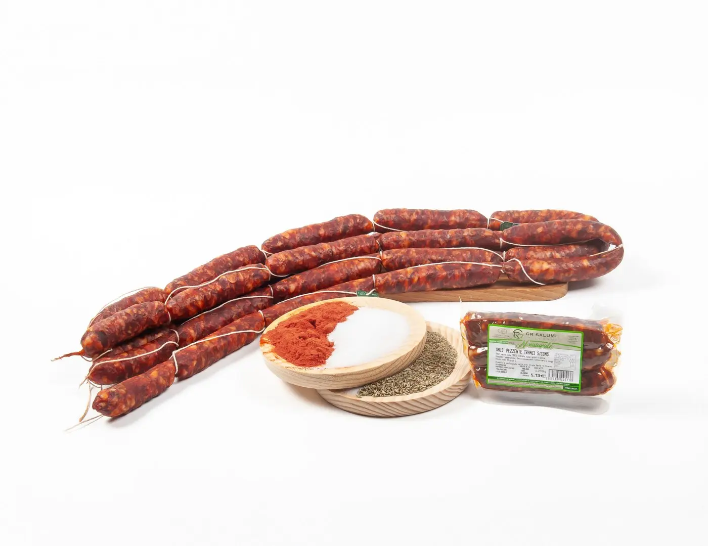 Salsiccia pezzente stagionata a tranci