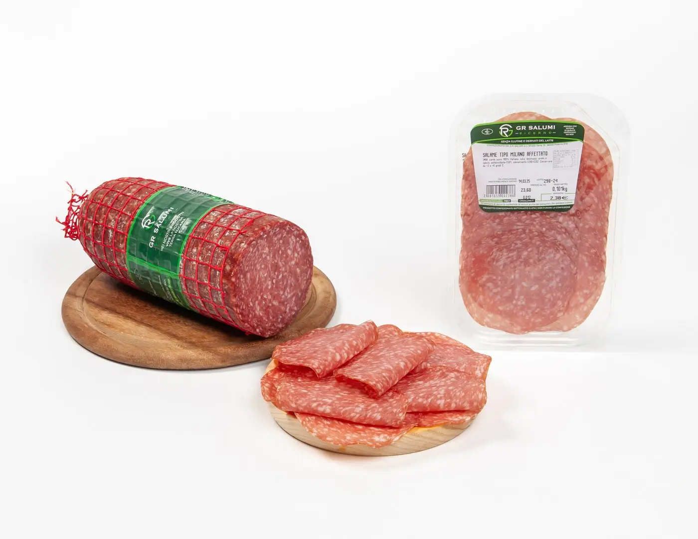 Salame tipo milano affettato