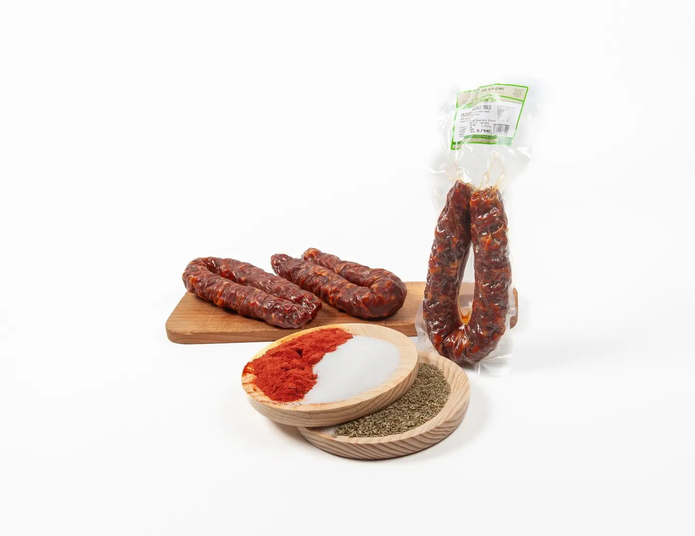 Salsiccia stagionata al naturale dolce sottovuoto