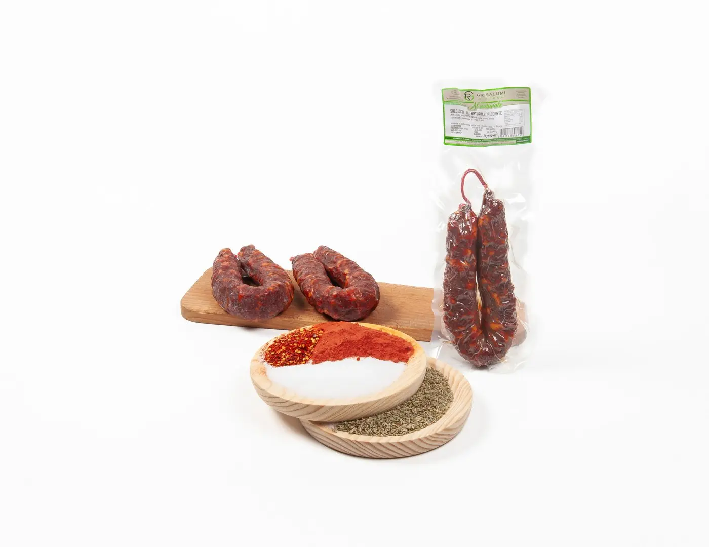 Salsiccia stagionata al naturale piccante sottovuoto